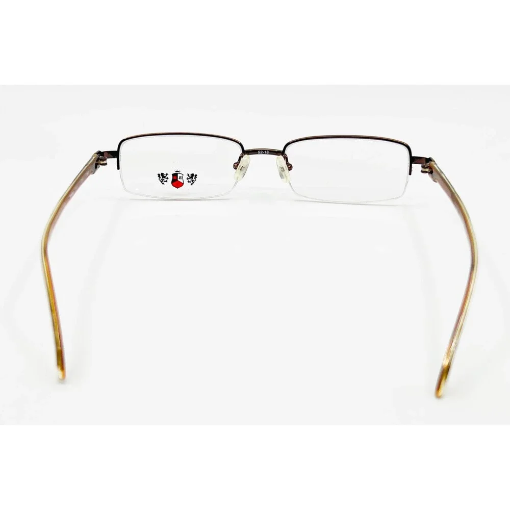 Rebelde Eyeglasses Men Brown New Semi Rimless Rectangle 52-18-140